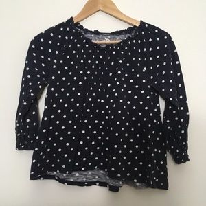 Old Navy Dark Blue & White Polka-Dot Top 10-12